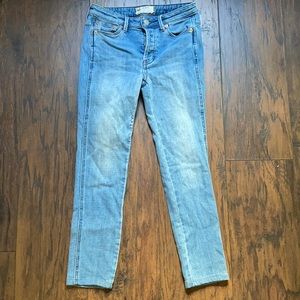 Free People Button Fly Cropped Skinny Jeans